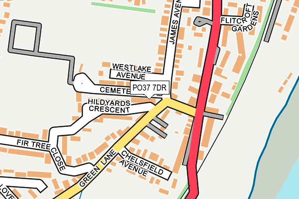 PO37 7DR map - OS OpenMap – Local (Ordnance Survey)