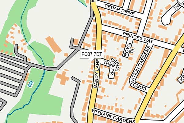 PO37 7DT map - OS OpenMap – Local (Ordnance Survey)