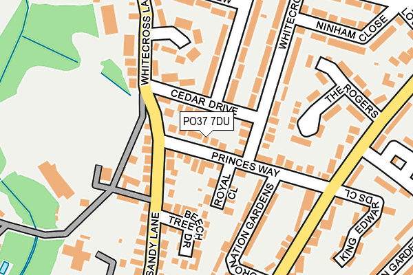PO37 7DU map - OS OpenMap – Local (Ordnance Survey)