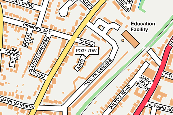 PO37 7DW map - OS OpenMap – Local (Ordnance Survey)