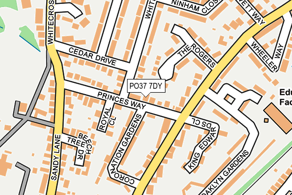 PO37 7DY map - OS OpenMap – Local (Ordnance Survey)