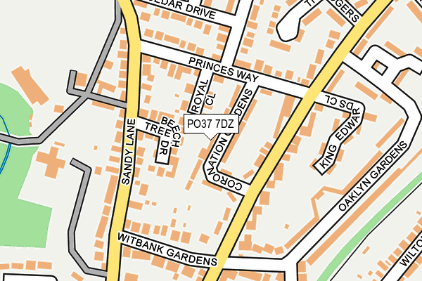 PO37 7DZ map - OS OpenMap – Local (Ordnance Survey)