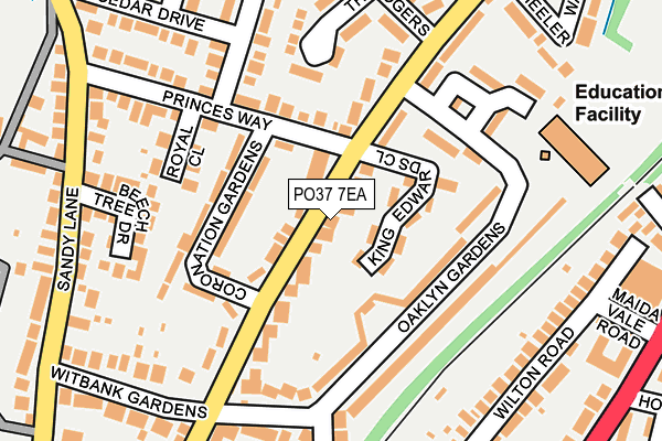 PO37 7EA map - OS OpenMap – Local (Ordnance Survey)