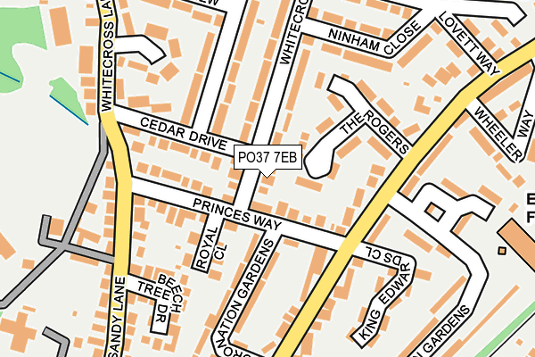 PO37 7EB map - OS OpenMap – Local (Ordnance Survey)