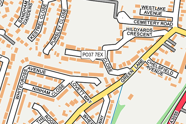 PO37 7EX map - OS OpenMap – Local (Ordnance Survey)