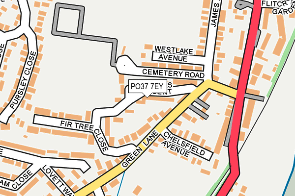 PO37 7EY map - OS OpenMap – Local (Ordnance Survey)
