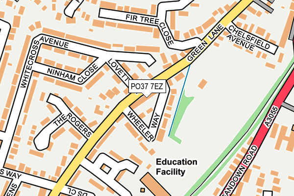 PO37 7EZ map - OS OpenMap – Local (Ordnance Survey)