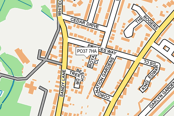 PO37 7HA map - OS OpenMap – Local (Ordnance Survey)