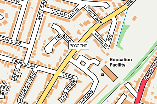 PO37 7HD map - OS OpenMap – Local (Ordnance Survey)