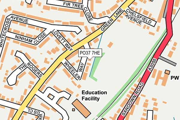 PO37 7HE map - OS OpenMap – Local (Ordnance Survey)