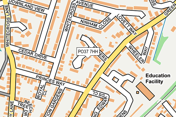 PO37 7HH map - OS OpenMap – Local (Ordnance Survey)