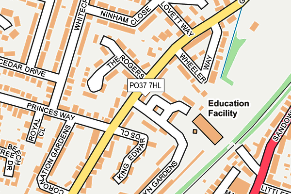 PO37 7HL map - OS OpenMap – Local (Ordnance Survey)