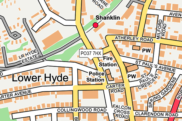 PO37 7HX map - OS OpenMap – Local (Ordnance Survey)