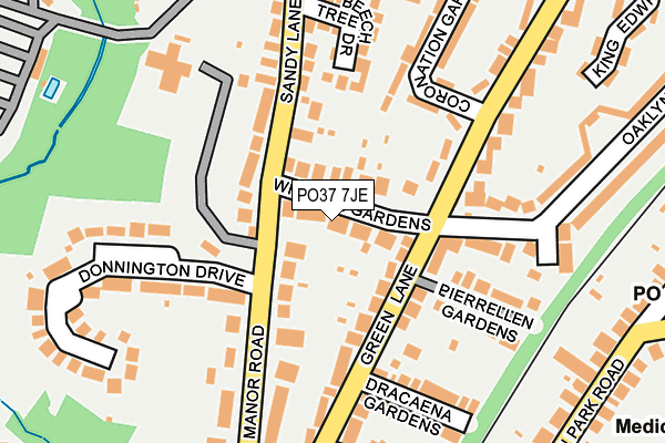 PO37 7JE map - OS OpenMap – Local (Ordnance Survey)
