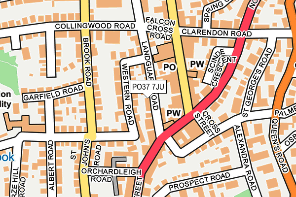 PO37 7JU map - OS OpenMap – Local (Ordnance Survey)