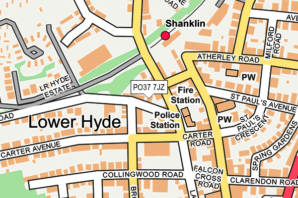 PO37 7JZ map - OS OpenMap – Local (Ordnance Survey)