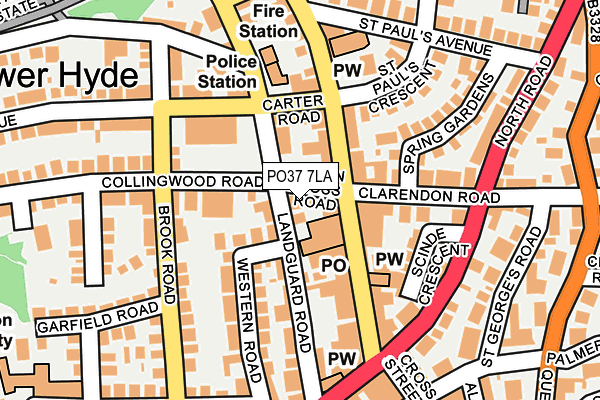 PO37 7LA map - OS OpenMap – Local (Ordnance Survey)