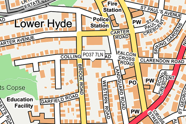 PO37 7LN map - OS OpenMap – Local (Ordnance Survey)