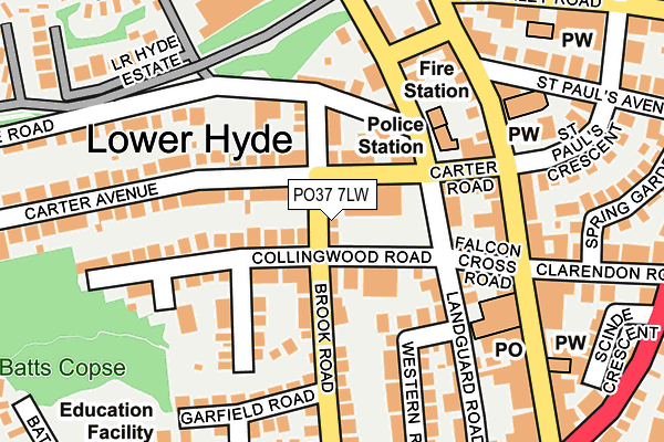 PO37 7LW map - OS OpenMap – Local (Ordnance Survey)