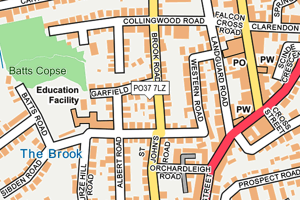 PO37 7LZ map - OS OpenMap – Local (Ordnance Survey)