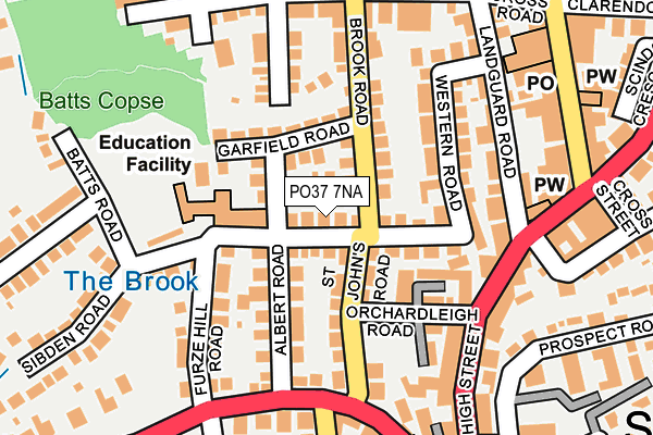 PO37 7NA map - OS OpenMap – Local (Ordnance Survey)