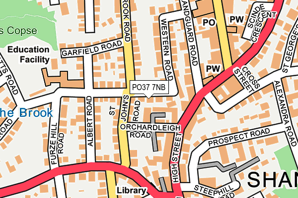 PO37 7NB map - OS OpenMap – Local (Ordnance Survey)