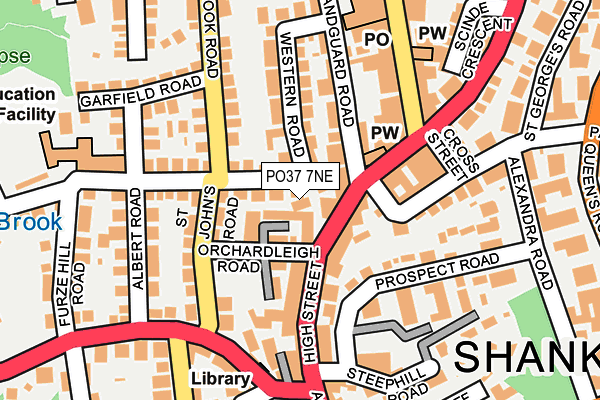 PO37 7NE map - OS OpenMap – Local (Ordnance Survey)