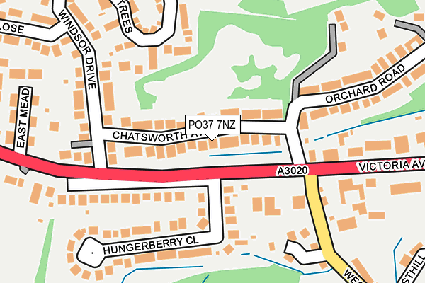 PO37 7NZ map - OS OpenMap – Local (Ordnance Survey)