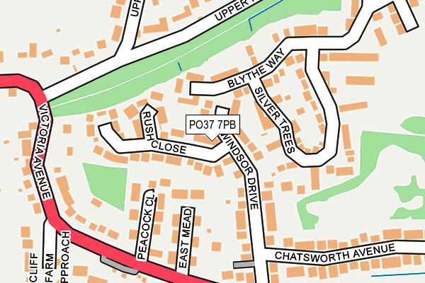 PO37 7PB map - OS OpenMap – Local (Ordnance Survey)