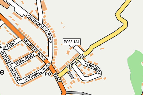 PO38 1AJ map - OS OpenMap – Local (Ordnance Survey)