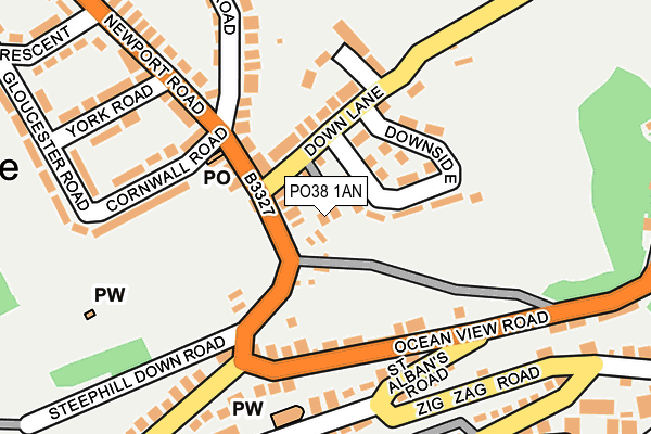 PO38 1AN map - OS OpenMap – Local (Ordnance Survey)