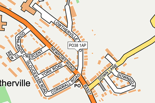 PO38 1AP map - OS OpenMap – Local (Ordnance Survey)