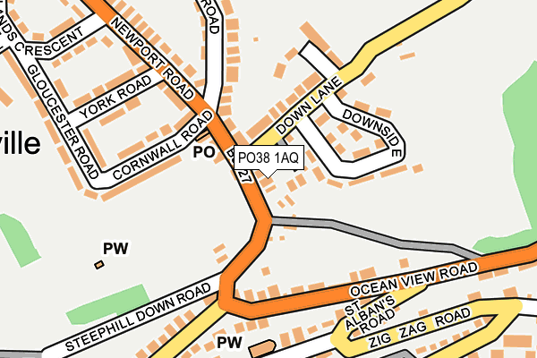 PO38 1AQ map - OS OpenMap – Local (Ordnance Survey)