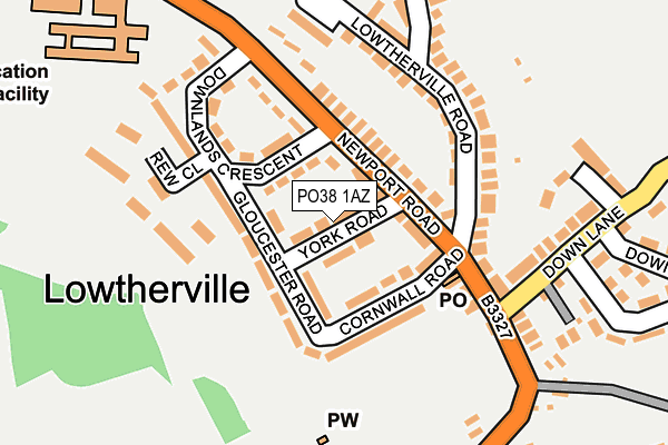 PO38 1AZ map - OS OpenMap – Local (Ordnance Survey)