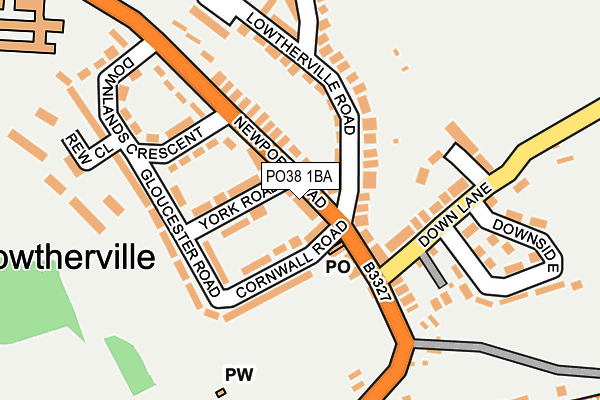 PO38 1BA map - OS OpenMap – Local (Ordnance Survey)