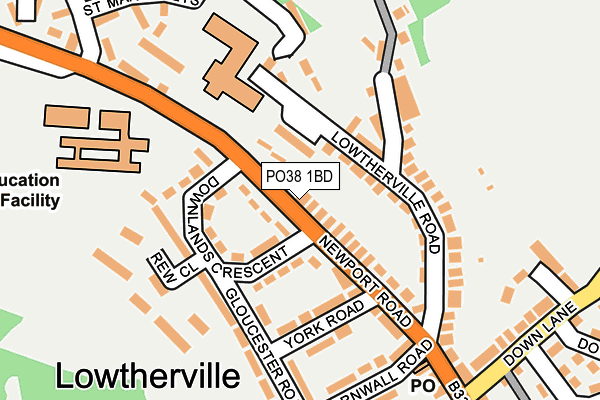 PO38 1BD map - OS OpenMap – Local (Ordnance Survey)