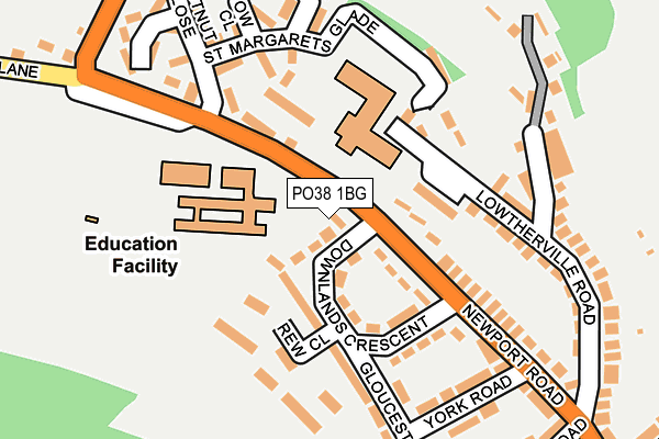 PO38 1BG map - OS OpenMap – Local (Ordnance Survey)