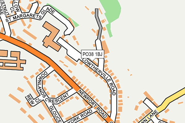 PO38 1BJ map - OS OpenMap – Local (Ordnance Survey)
