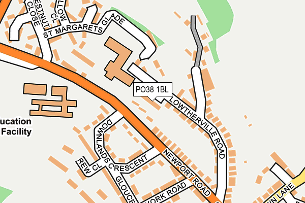 PO38 1BL map - OS OpenMap – Local (Ordnance Survey)