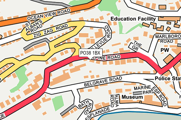 PO38 1BX map - OS OpenMap – Local (Ordnance Survey)