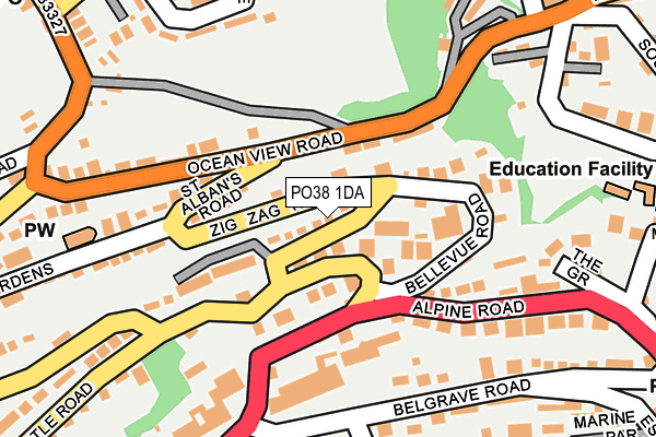 PO38 1DA map - OS OpenMap – Local (Ordnance Survey)