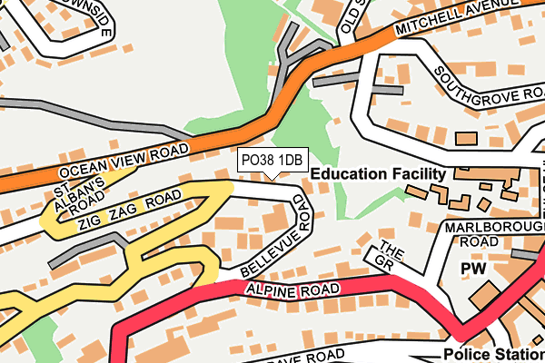 PO38 1DB map - OS OpenMap – Local (Ordnance Survey)
