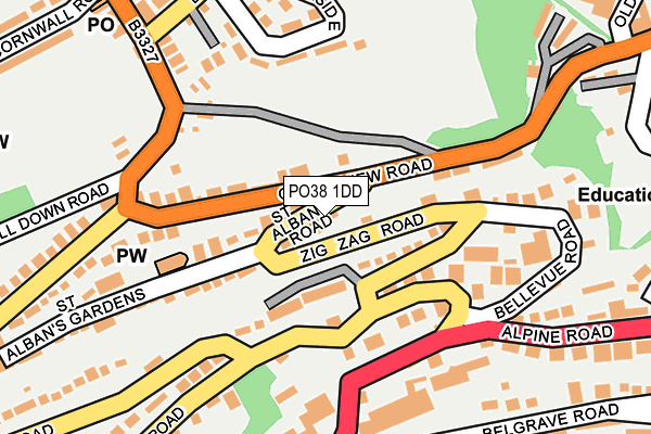 PO38 1DD map - OS OpenMap – Local (Ordnance Survey)