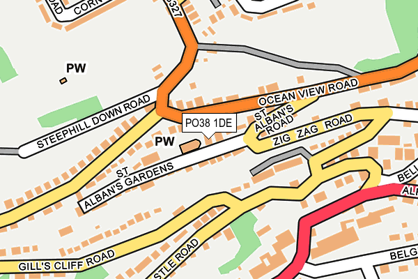 PO38 1DE map - OS OpenMap – Local (Ordnance Survey)