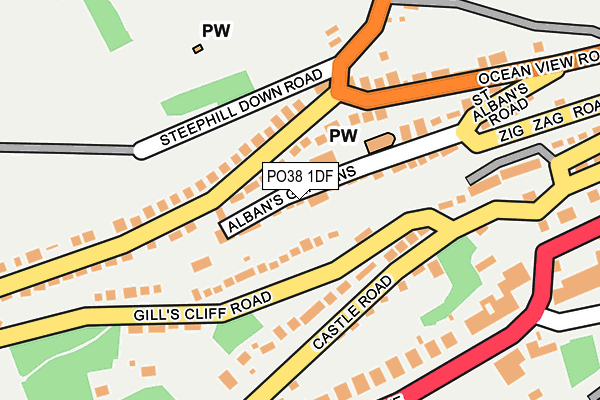 PO38 1DF map - OS OpenMap – Local (Ordnance Survey)