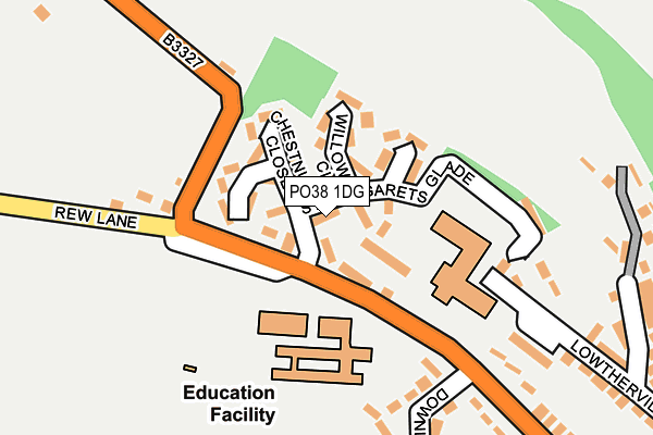 PO38 1DG map - OS OpenMap – Local (Ordnance Survey)