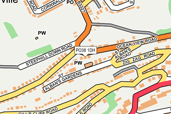 PO38 1DH map - OS OpenMap – Local (Ordnance Survey)