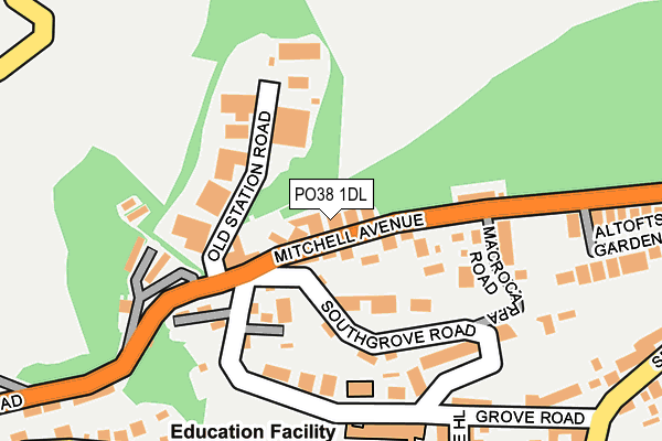 PO38 1DL map - OS OpenMap – Local (Ordnance Survey)