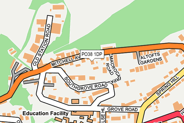 PO38 1DP map - OS OpenMap – Local (Ordnance Survey)