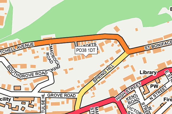 PO38 1DT map - OS OpenMap – Local (Ordnance Survey)